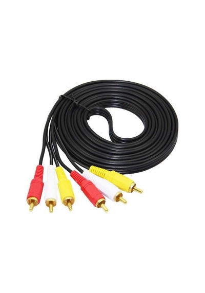 6 Metre Hazır Cctv Av Gold Kablo 3 Rca / 3 Rca Erkek Ses / Video
