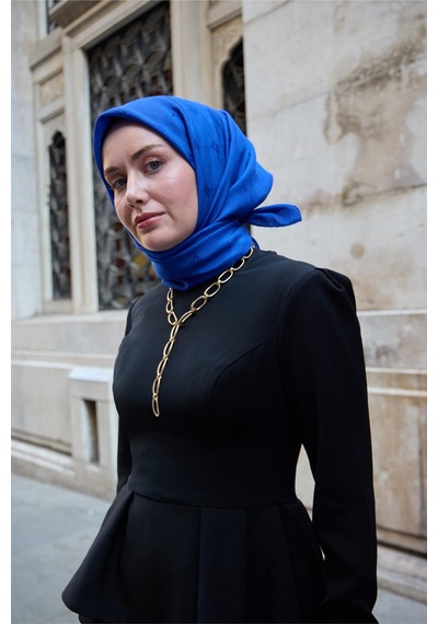 Silk Home Monogram Pamuk İpek Eşarp 130001-06 Saks mavi