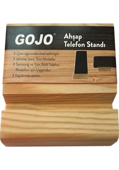 3 Adet Gojo Ahşap Telefon Standı