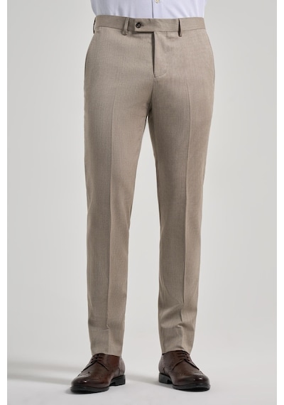 İmza Bej Esnek Yandan Cepli Slim Fit Classic Pantolon 1003250160 Bej