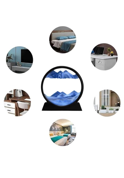 7 Inç Mavi Orta Boy Dekoratif Yuvarlak Şık Kum Tablosu Modern Dekoratif Süs Diğer 62997962