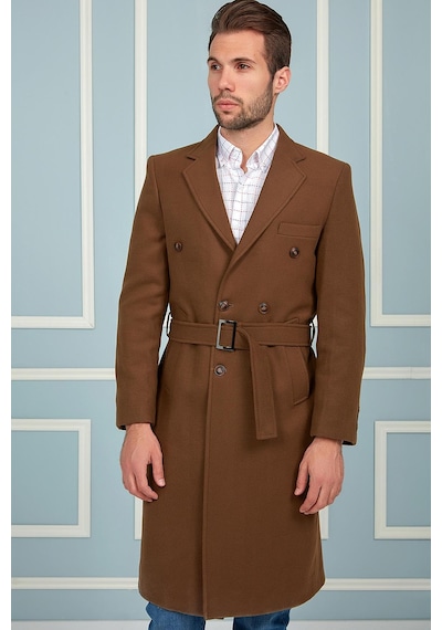 Plt8382 Dewberry Erkek Palto-düz Camel Düz Camel