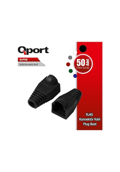 QPORT Q-P5S 50'Lİ SİYAH RJ45 KILIFI
