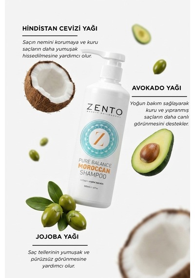 Zento Moroccan Onarıcı Nem Veren Saç Bakım Şampuan 500 ML
