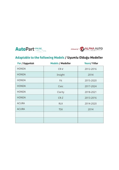 Honda Cr-v Cr-z Insight Fit Civic Clarity Acura Rlx Tsx İçin Toz Fitili Klips - 1 Adet