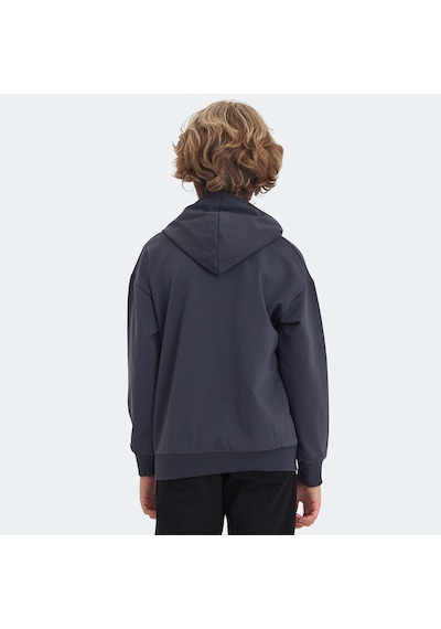 Slazenger LAYO Çocuk Kapüşonlu Koyu Gri Sweatshirt