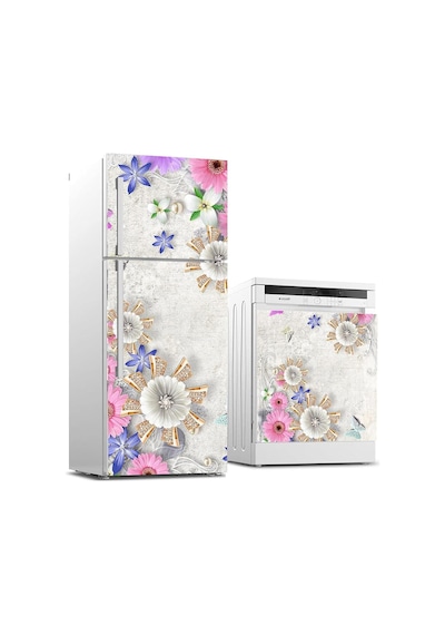 Ayrex Buzdolabı Ve Bulaşık Makinası Beyaz Eşya Sticker Kaplama 3d Papatyalar Diğer