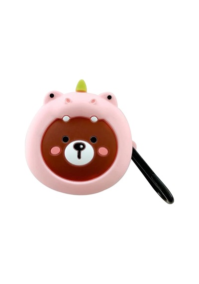Caseonn Samsung Uyumlu Galaxy Buds Core Kılıf Karakter Figürlü Ayı Pembe