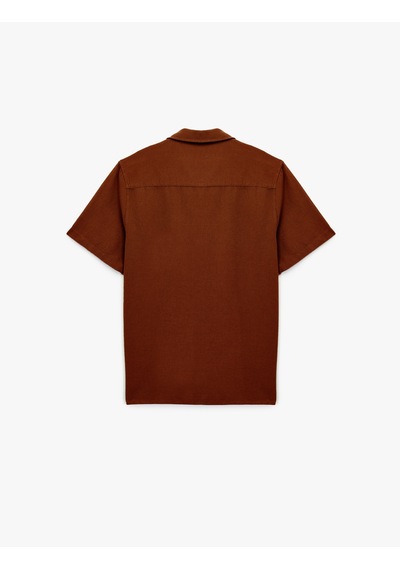 Koton Regular Fit Keten Karışımlı Kısa Kollu Apaş Yaka Gömlek Kiremit 5sam60225hw Terracotta Koton Regular Fit Keten Karışımlı Kısa Kollu Apaş Yaka Gömlek Kiremit 5sam60225hw Terracotta