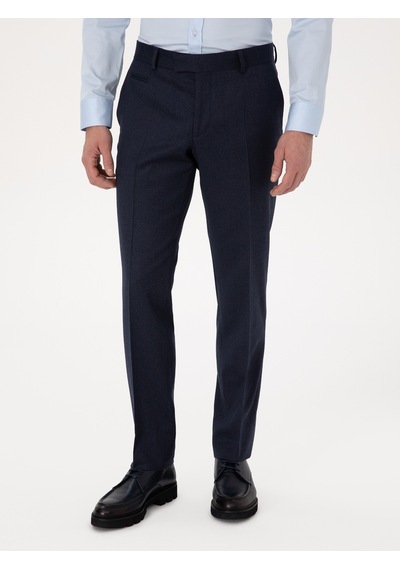 Cacharel Lacivert Slim Fit Yün Karışımlı Mikro Desenli Klasik Pantolon Cacharel Lacivert Slim Fit Yün Karışımlı Mikro Desenli Klasik Pantolon