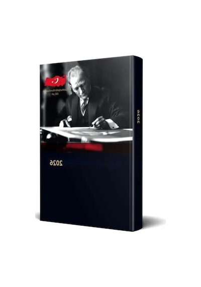 2026 Özel Tasarım Ciltli Ajanda Ve Atatürk Portresi Açık Gri