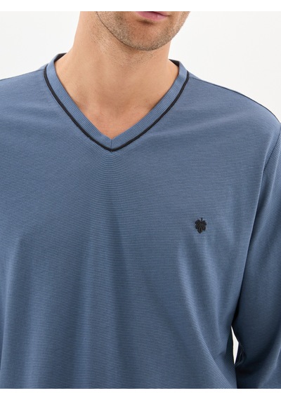 Erkek Pijama Takımı 40782 - Mavi Mavi