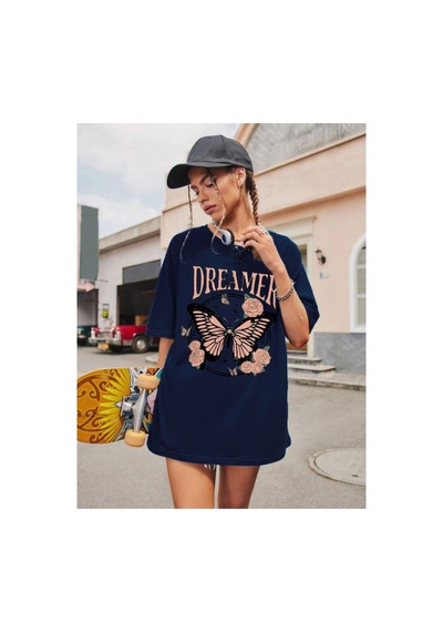 Medinenur Dreamer Baskılı Unisex Tshirt Lacivert