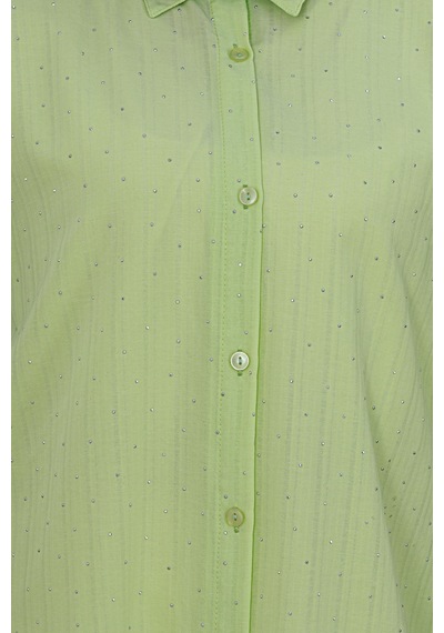 Sevitli Göğüsü Taş Detaylı Oversize Tunik-sarı-5230 Sarı