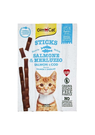 Gimcat Sticks Somon & Atlantik Morina Tahılsız Ödül Çubukları 4'lü 20 Gr