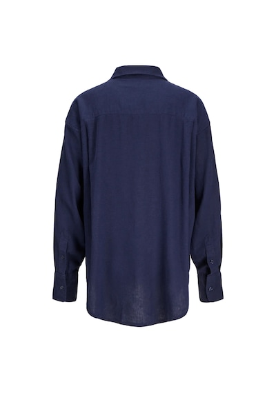 Jjxx Kadın Jxjamıe Oversize Uzun Kollu Keten Gömlek 12269668 Lacivert Lacivert