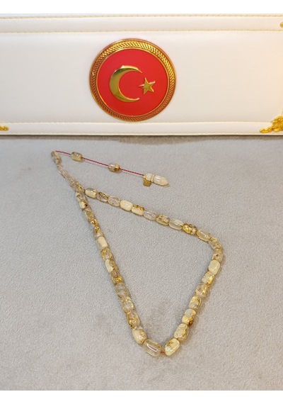 Altın Varaklı Uçak Camı Tesbih