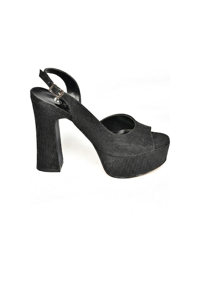 Fox Shoes S246059914 Siyah Sim Platform Topuklu Kadın Ayakkabı Siyah