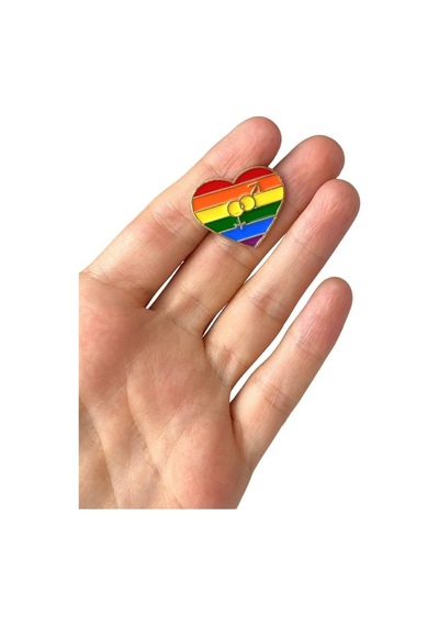 Lgbt Kalp Hediyelik Rozet Çok Renkli