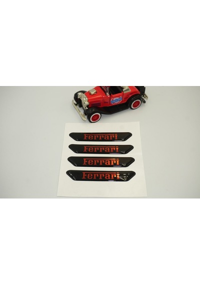 Ferrari Logo Kapı Kenarı Koruma Metalize Damla Desen 3M Band