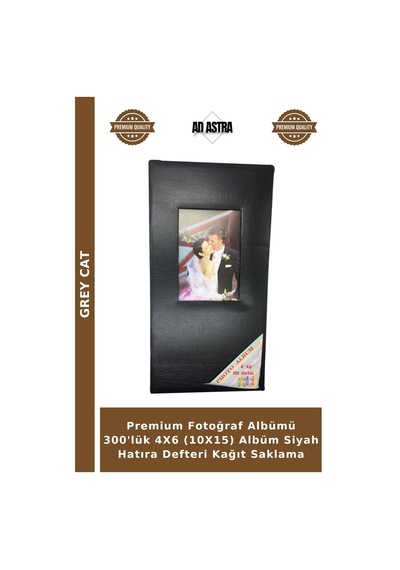 Premium Fotoğraf Albümü 300'lük 4x6 10x15 Albüm Siyah Hatıra Defteri Kağıt Saklama