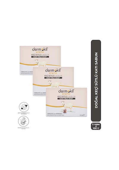 Dermokil Doğal Keçi Sütlü Katı Sabun 100 G X 3 Adet Gül