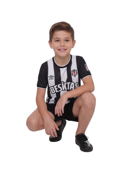 Beşiktaş Lisanslı Nostaji Çocuk Forma Siyah-beyaz