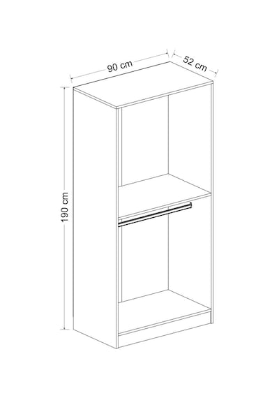 Minar Kale 90cm Giyinme Dolabı Dore Ceviz - 190cm Ceviz