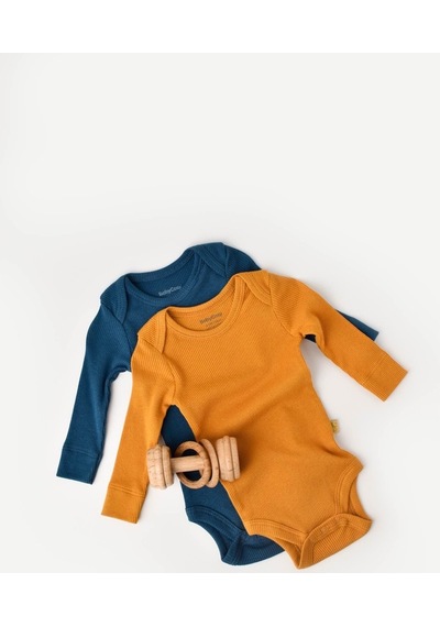 Rebebe Babycosy Modal 2 Li Uzun Kollu Bebek Badi - Bebek Body - Csym1131 (544732292) Mavi - Safran