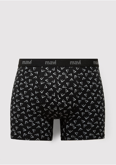 Mavi - 3lü Siyah Baskılı Boxer 0912225-900 Siyah