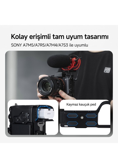 Falcam F22 F38 Quick Release L Bracket A7m4 A7s3 A7r5 Uyumlu Kamera L Braketi Siyah - C00b2976b