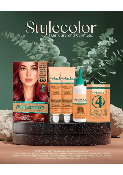 Stylecolor Bitkisel İçerikli Vegan Krem Saç Boyası 4.65 - Şarap Kızılı