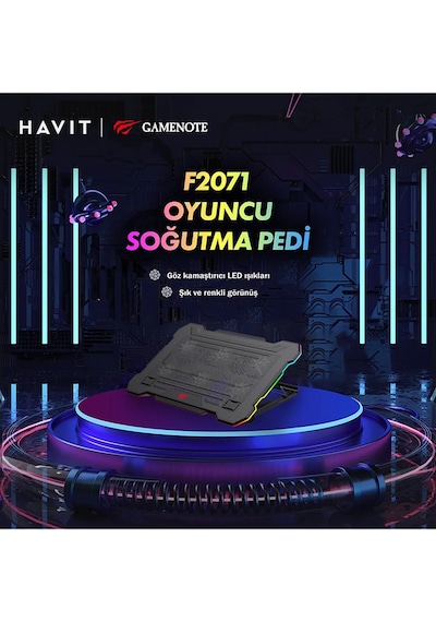 Havit Gamenote F2071 Cooling Pad Rgb Gaming Laptop Soğutucu -ayar