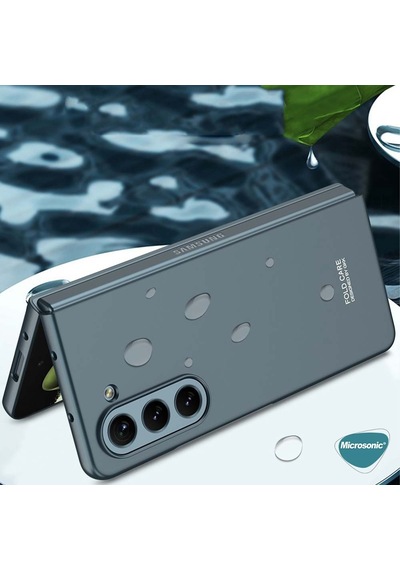 Microsonic Samsung Galaxy Uyumlu Z Fold 5 Kılıf Shape Hard Cover Koyu Yeşil