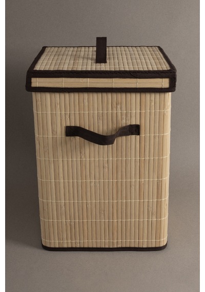 Koza Home Meander Doğal Bambu Kirli Çamaşır Sepeti 32x32x45 Cm 4589 Natural