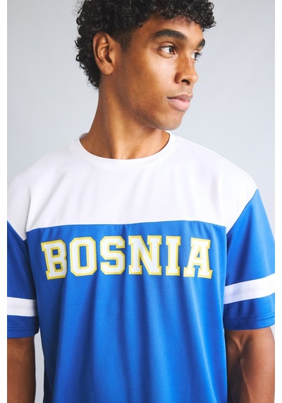 Defacto Boxy Fit Bisiklet Yaka Kısa Kollu Baskılı Tişört I7744ax26aube333 Mavi-be333