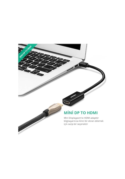 Ugreen Mini Displayport Hdmı Dönüştürücü Adaptör Siyah, 10461