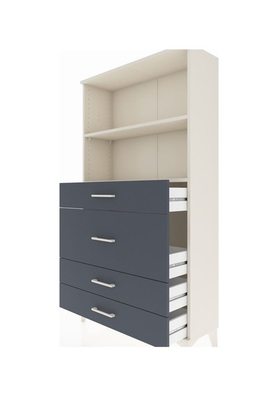 Arges Dolap 2 Raflı 4 Çekmeceli 88x30x163 Aytaşı-antrasit Aytaşı