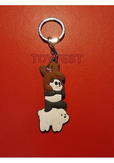 Kafadan Ayılar Figürleri - Grizzly - Panda - Ice 2 Li Çanta Akesuarı Anahtarlık Seti - Model 2