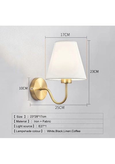 Modern Tasarım Pilli Aplik Gold Sarı Ledli Tak Çalıştır Krem Şapkalı Led Aplik Harika Görsel Gold