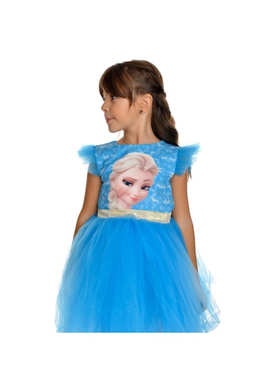 Mnk Baby & Kids Kız Çocuk Parti Kostüm Elbisesi M00674 Mavi