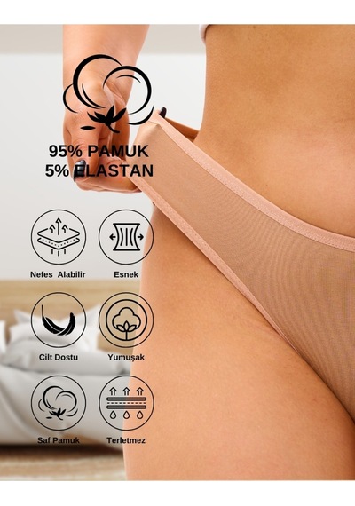 Alya Underwear Kedi Baskılı Su Yolu Lastikli Kadın Bikini Külot-7'li Paket Y02