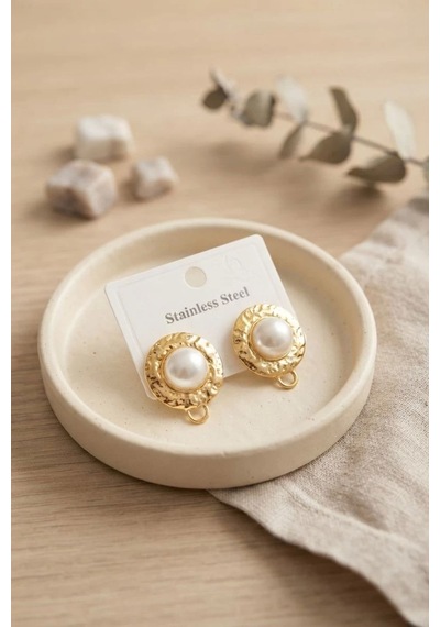 316l Çelik Gold Renk İncili Model Küpe Tj-bkp12046 Çok Renkli