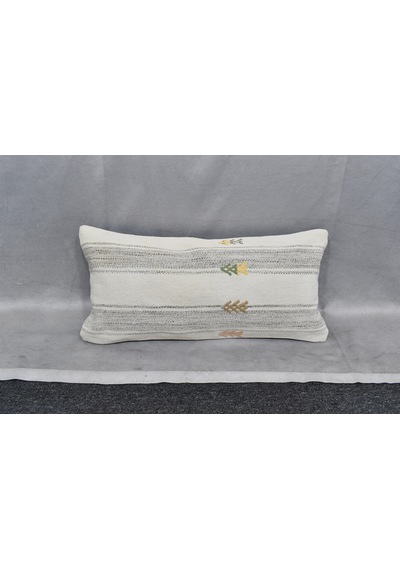 Zehra Abla Halı Yeni El Dokuma Dekorluk Lumbar Kilim Kırlent Yastık Kılıfı 7414 Çok Renkli