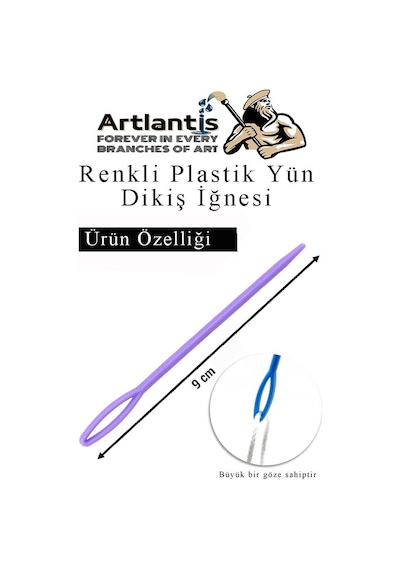 Renkli Plastik Yün İğnesi 9 Cm 30 Adet Plastik Dikiş İğnesi Plastik Örgü Dikme İplik İğne Dokuma İğnesi