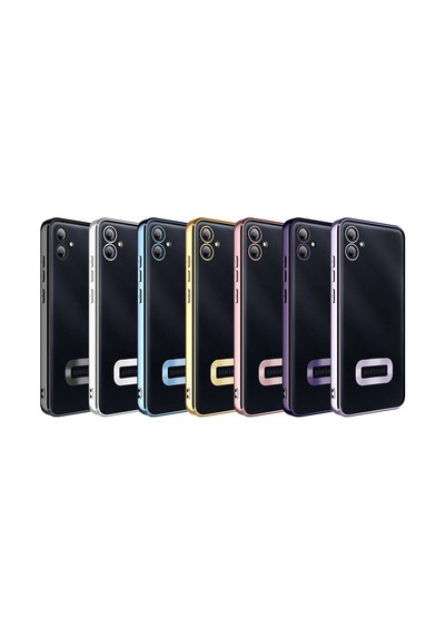 Zore Galaxy A05 Kılıf Kamera Korumalı Logo Gösteren Nvth Omega Kapak - Siyah