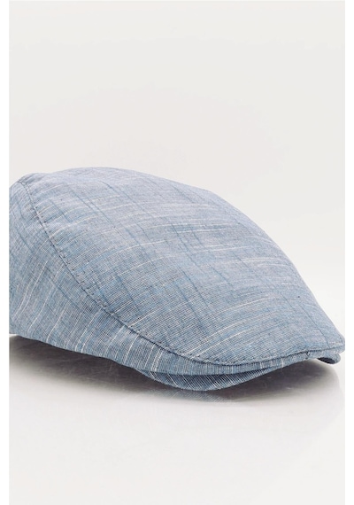Külah Erkek Mavi Kasket Keten Yazlık Flat Cap Şapka