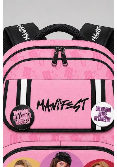 X Dekomus Lisanslı Manifest Toz Pembe Collection Okul Çantası Altın