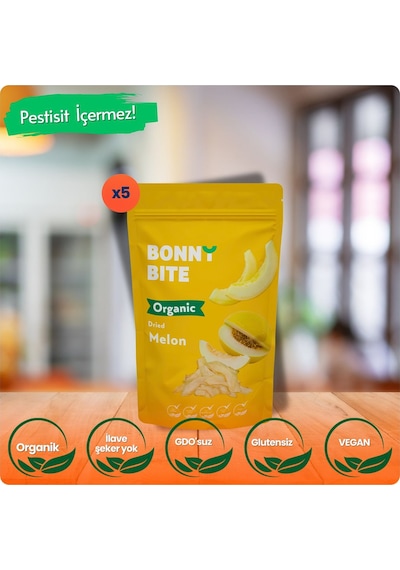 Kurutulmuş Organik Kavun Atıştırmalığı 5'li Paket 40gr 5 Diğer