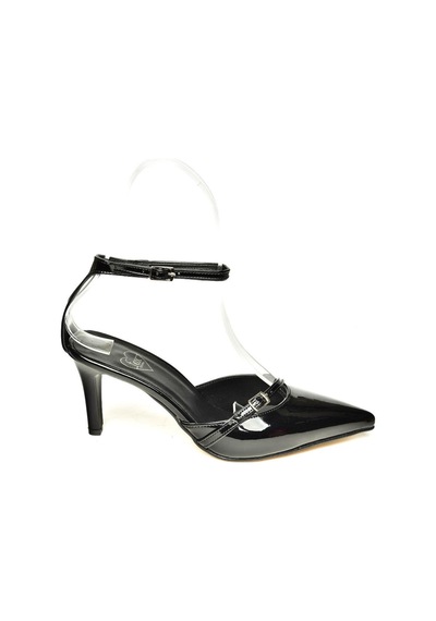 Fox Shoes U654074108 Siyah Rugan İnce Topuklu Kadın Ayakkabı Siyah